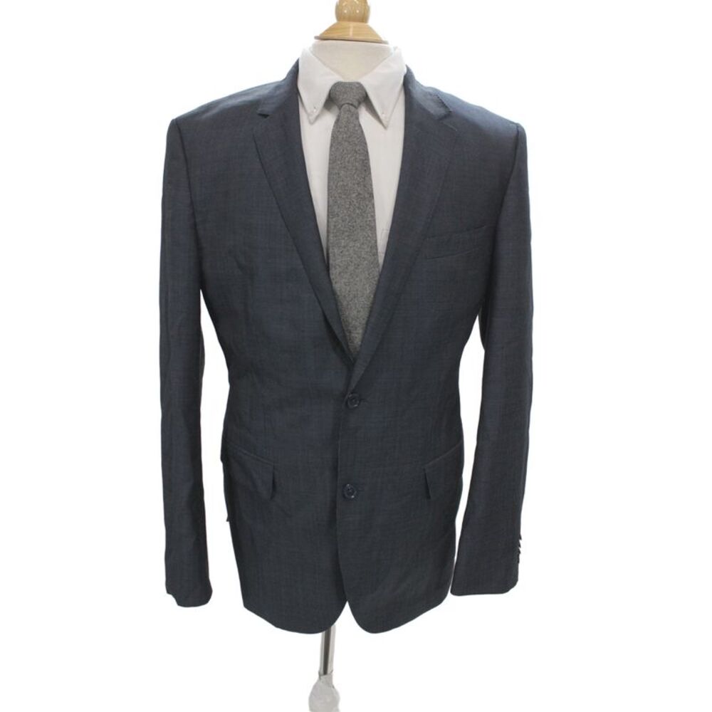 Boss Hugo Boss Mens 2 Piece Suit Jacket Blue 100% Virgin Wool Size 40